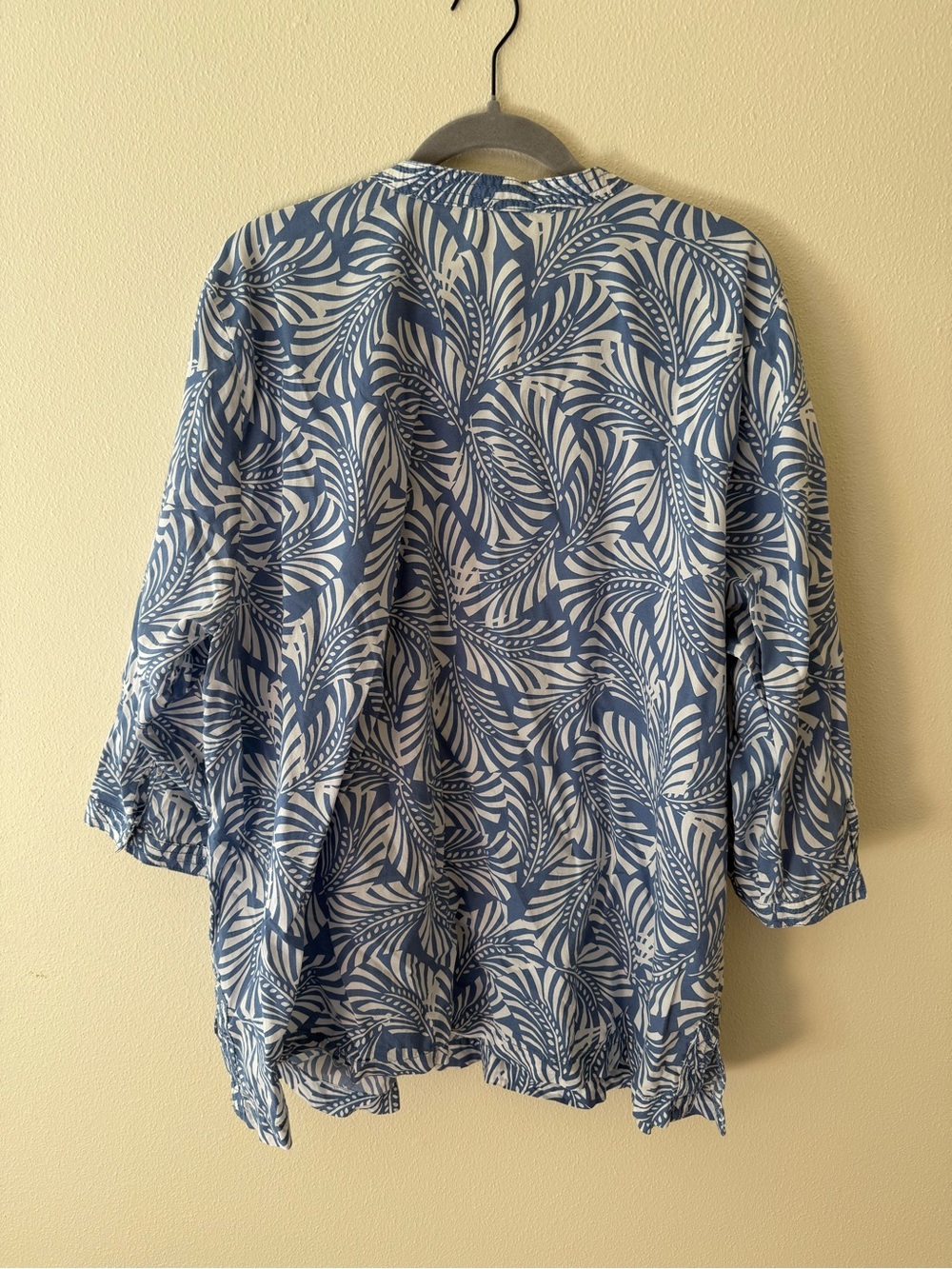 Talbots 3X Blue and White Printed Women's Tunic Top 100% Cotton - Picture 2 of 5